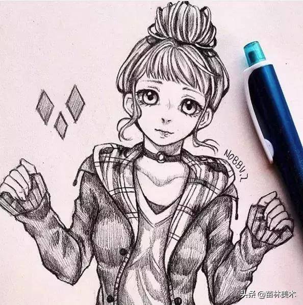 动漫图片绘画（超适合12岁以上学习的素描动漫人物）
