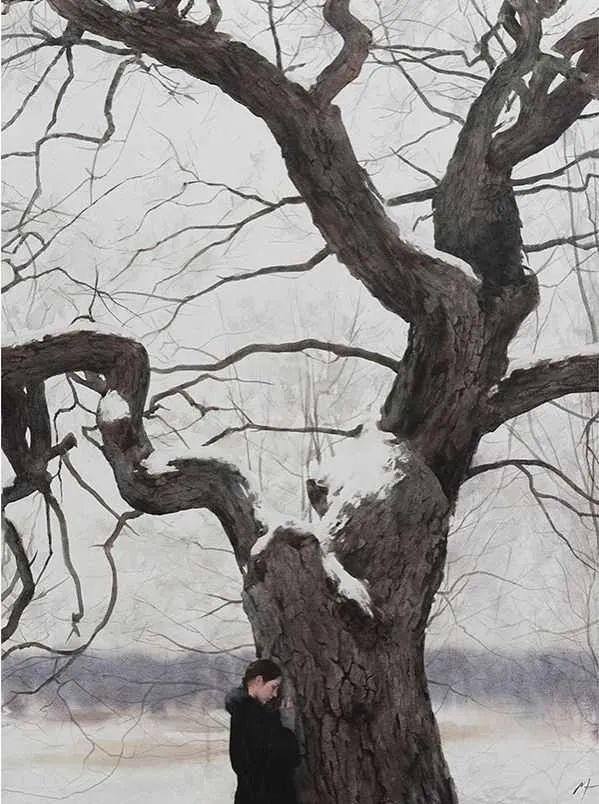 简单又好看的暖色画（放下，是一种释怀）