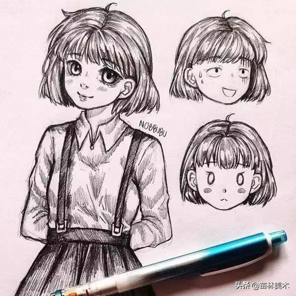 动漫图片绘画（超适合12岁以上学习的素描动漫人物）
