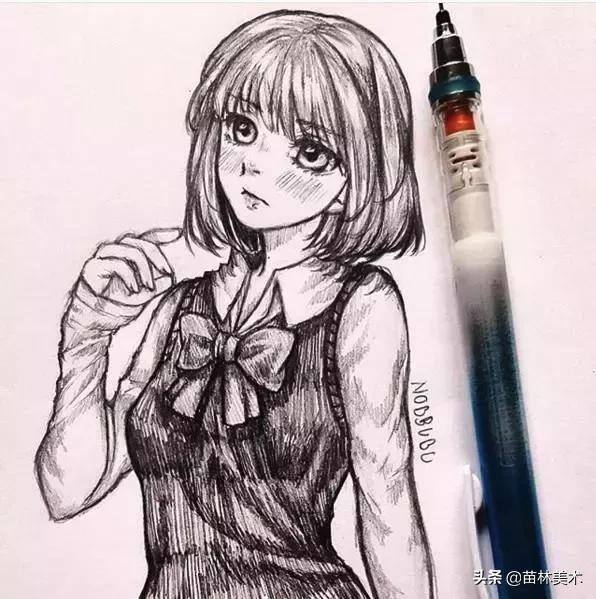动漫图片绘画（超适合12岁以上学习的素描动漫人物）