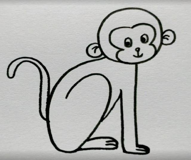 猴子怎么画简单又好看（简笔画教程：用2、1、0、3这四个数字来画可爱的小猴子）