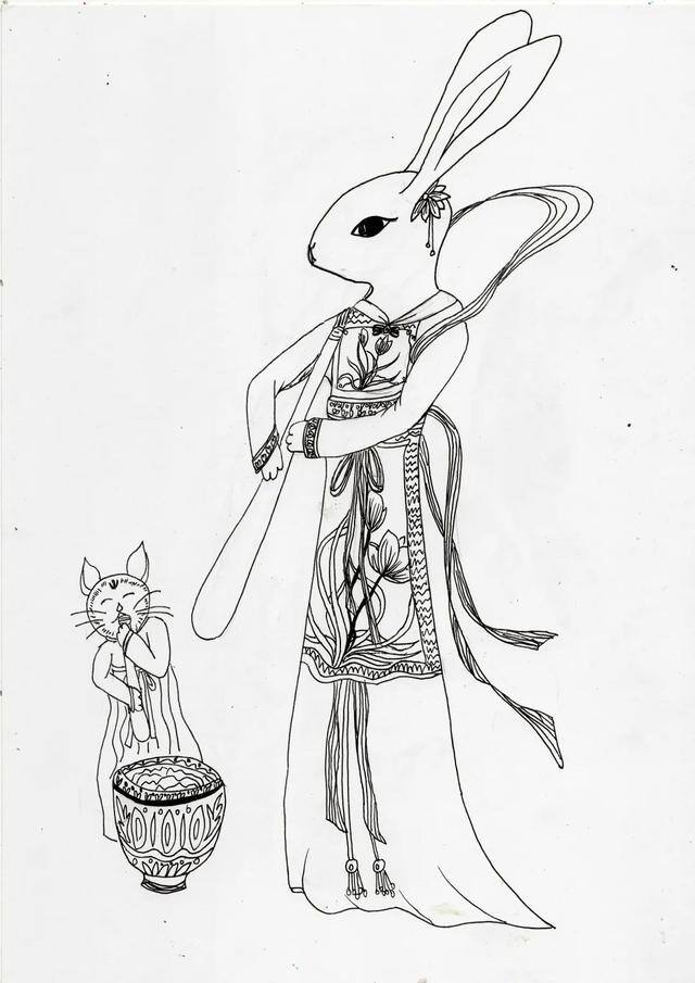 二年级9岁画画（小栗猫过大年｜这套有趣的年画《小栗猫过大年》）