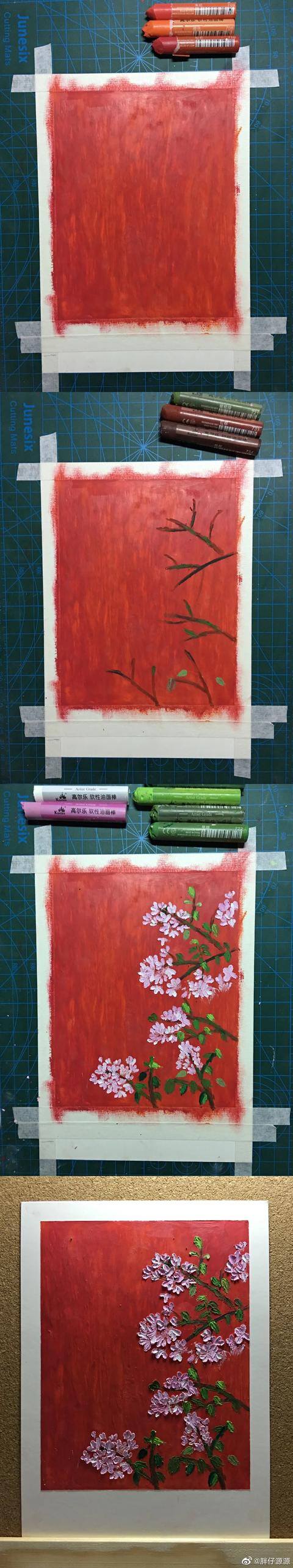 简单又好看的油画棒画（春天的故宫美景，你见过吗？）