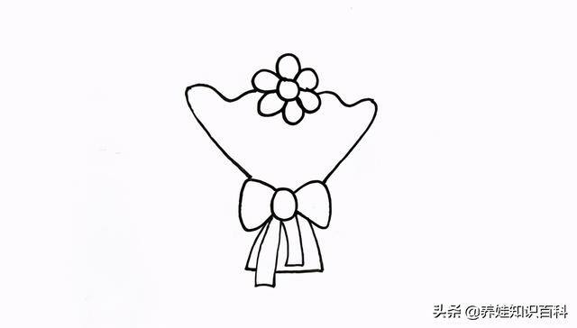 花怎么画简单好看（一束鲜花的简笔画画法）