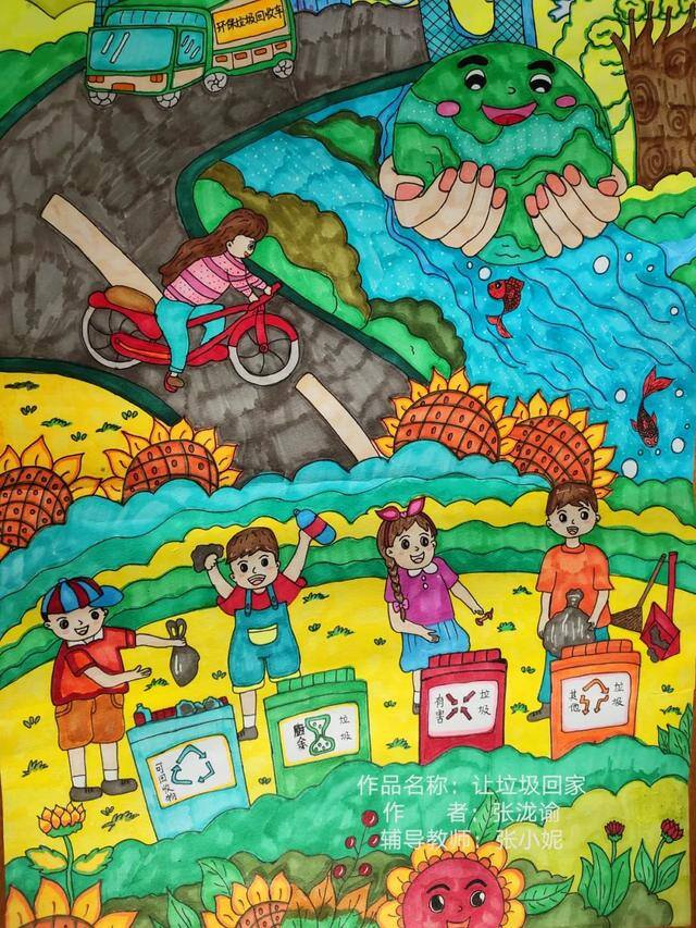 环保儿童画（全市中小学生环保绘画大赛作品赏析）