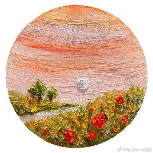 简单又好看的油画棒画（春天的故宫美景，你见过吗？）