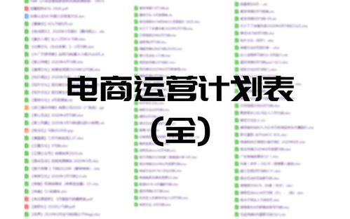 电商运营一周工作计划