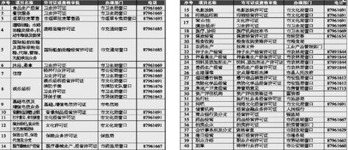 前置许可经营项目