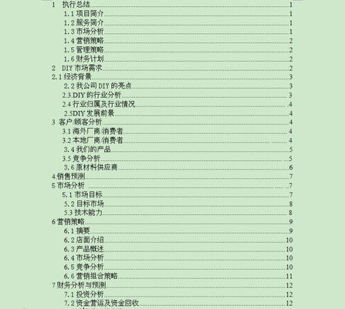 diy餐厅创业计划书