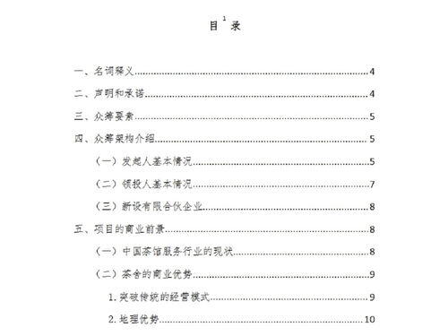 众筹项目计划书完整版