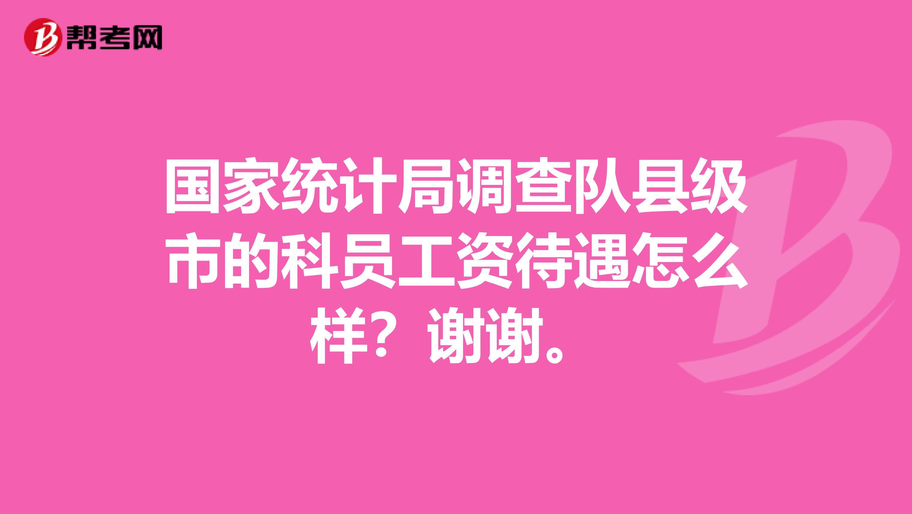 县级统计局调查队待遇