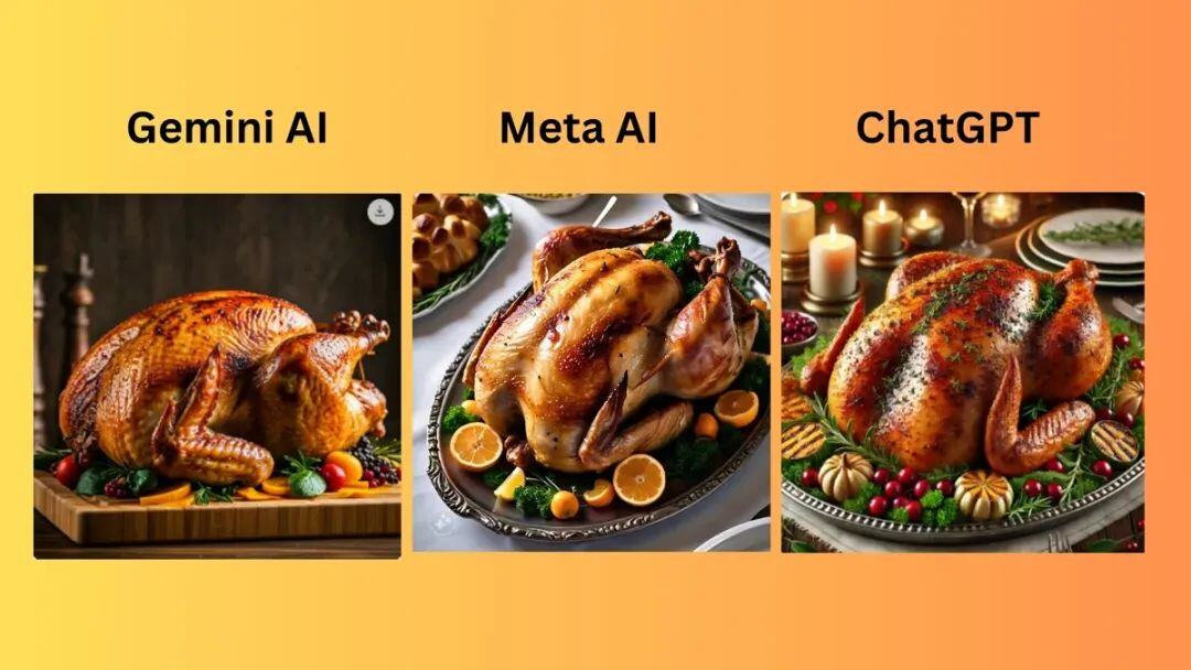 ChatGPT vs Gemini vs Meta AI：感恩节 AI 图像生成器大比拼
