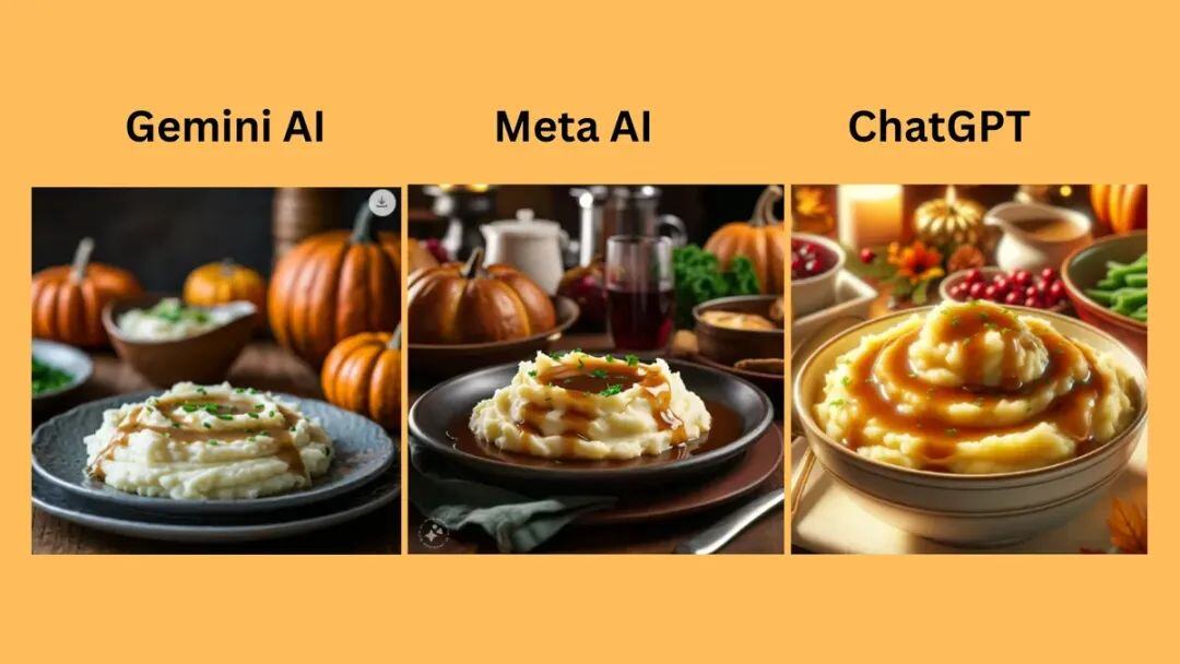 ChatGPT vs Gemini vs Meta AI：感恩节 AI 图像生成器大比拼