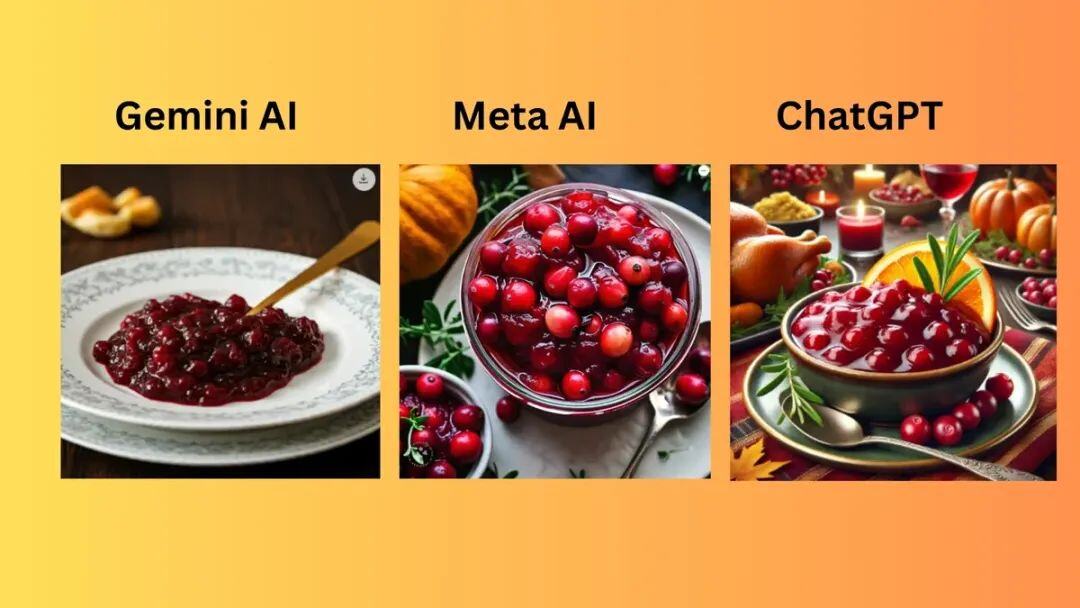 ChatGPT vs Gemini vs Meta AI：感恩节 AI 图像生成器大比拼