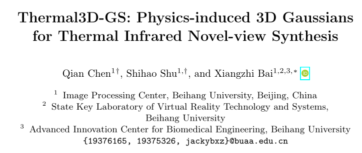Thermal3D-GS：热红外新视点合成的物理诱导三维高斯(ECCV2024)